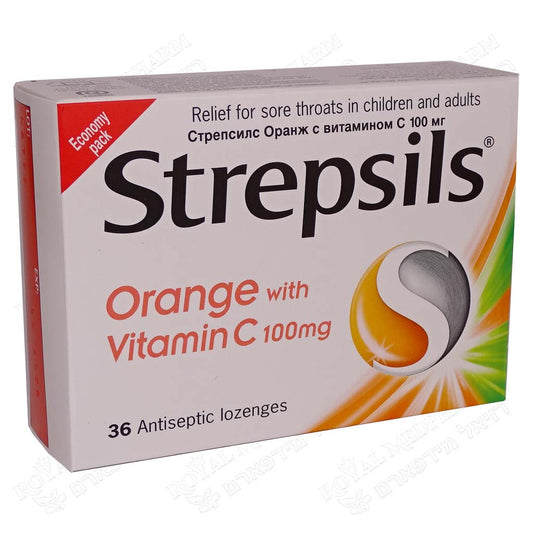 STREPSILS ORANGE VIT C 36'S